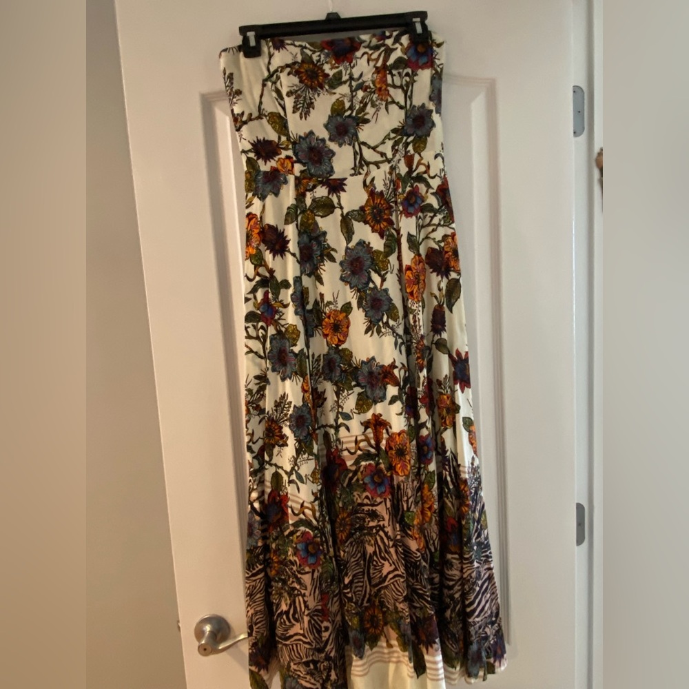 FREE PEOPLE strapless maxi floral dress size 2